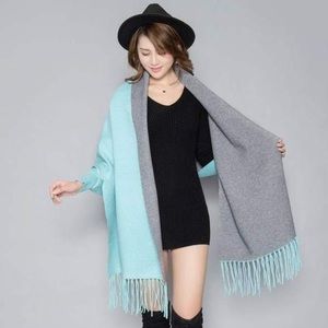 Reversible Cashmere Poncho *NEVER WORN*